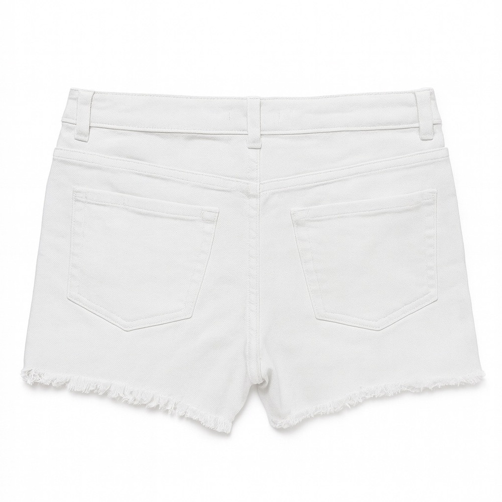New Cat & Jack White Denim Cutoff Shorts Raw Hem Ultimate Stretch Youth XL (14) - Picture 3 of 4